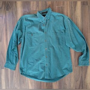 Eddie Bauer Teal Casual Button-Down Shirt